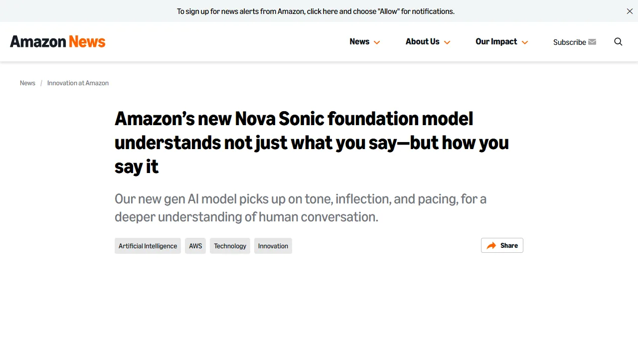 Nova Sonic
